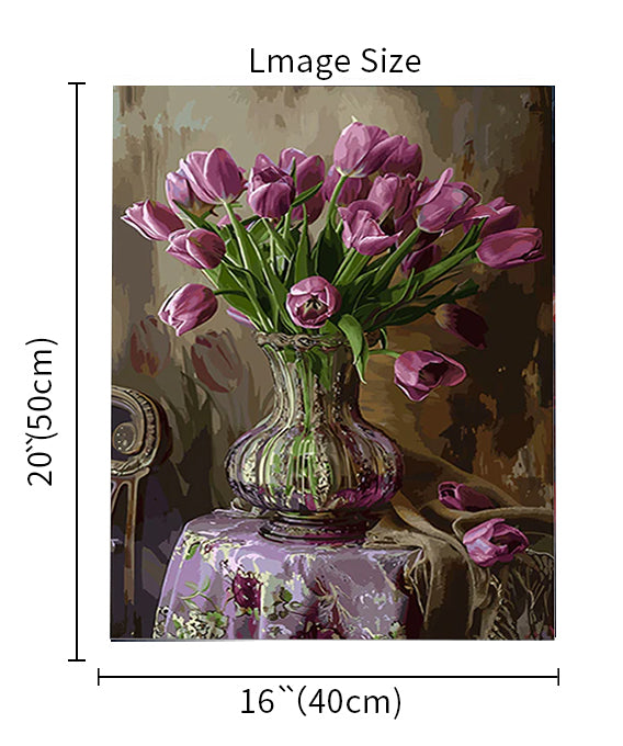 Purple Tulips-Flowers-Paint By Numbers Kit