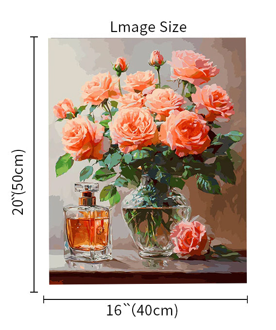 Orange Rose-Flowers-Paint By Numbers Kit
