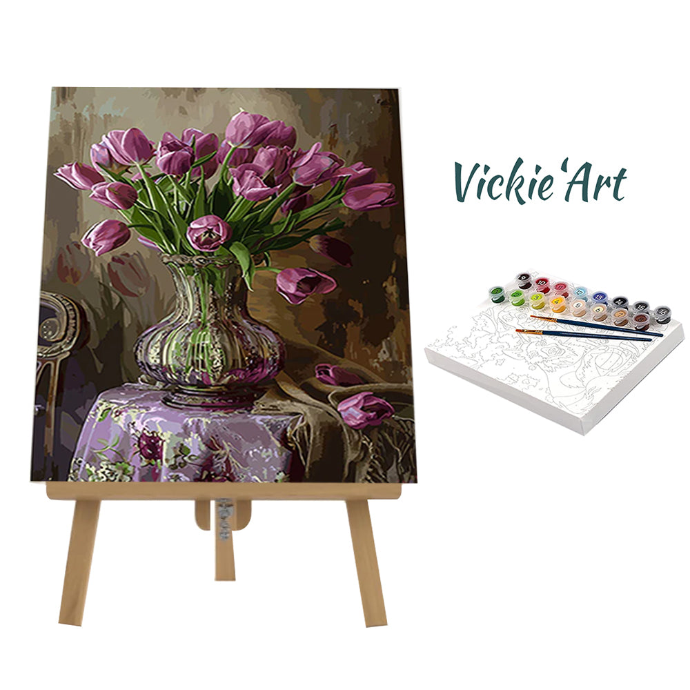 Purple Tulips-Flowers-Paint By Numbers Kit