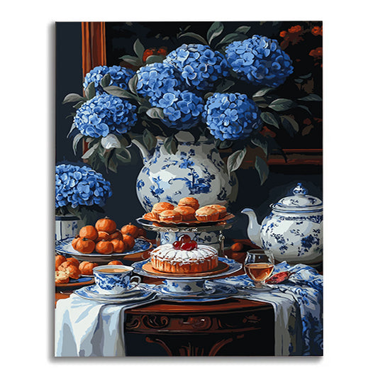 Morning Tea-Flowers-Paint By Numbers Kit