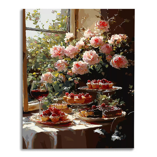 Afternoon Time-Flowers-Paint By Numbers Kit