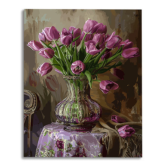 Purple Tulips-Flowers-Paint By Numbers Kit