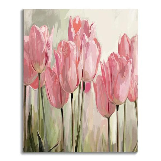 Pink Tulips - Flower -  Paint By Numbers kit